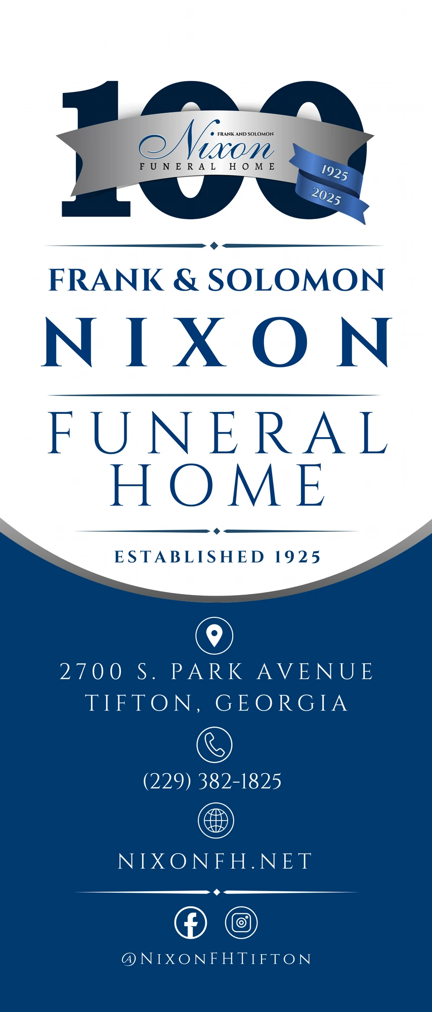Nixon Funeral Home Centennial Banner